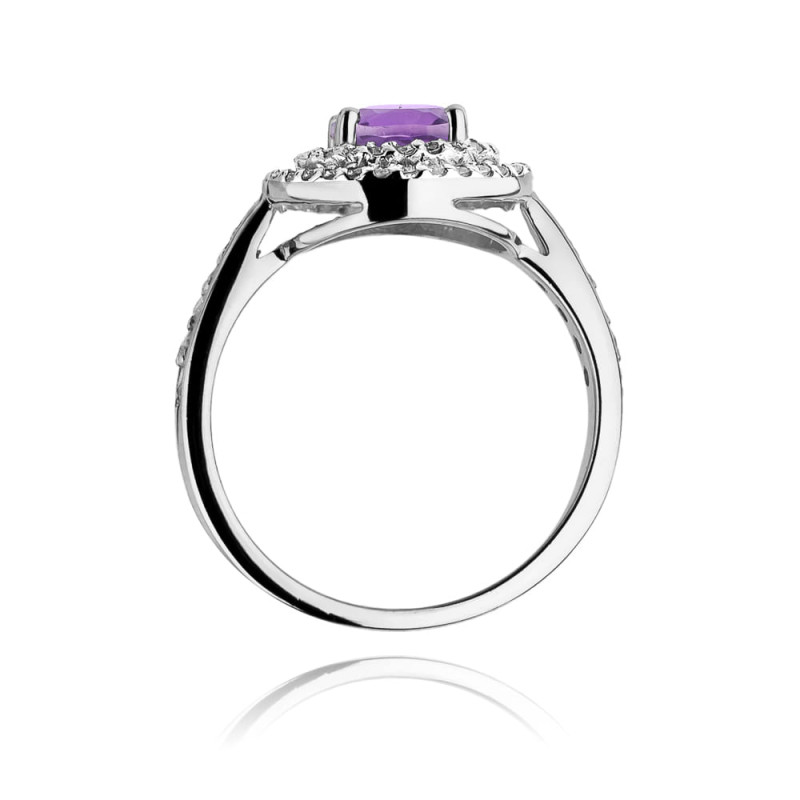"Pierścionek W274 Ametyst 0,90ct - białe złoto | Daimana.pl"