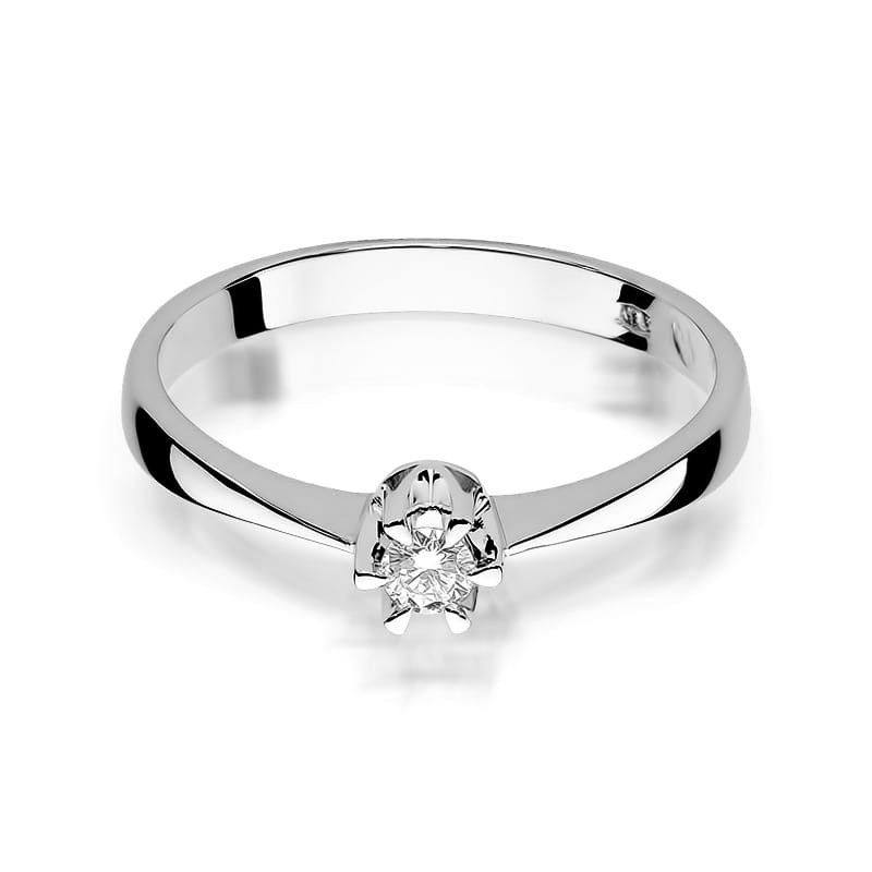 Pierścionek W111 Diament 0,08ct białe złoto