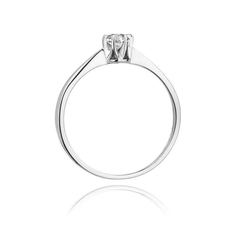 Pierścionek W111 Diament 0,08ct białe złoto