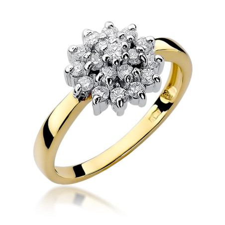 "Pierścionek W004 z diamentami żółte złoto - elegancki dodatek o