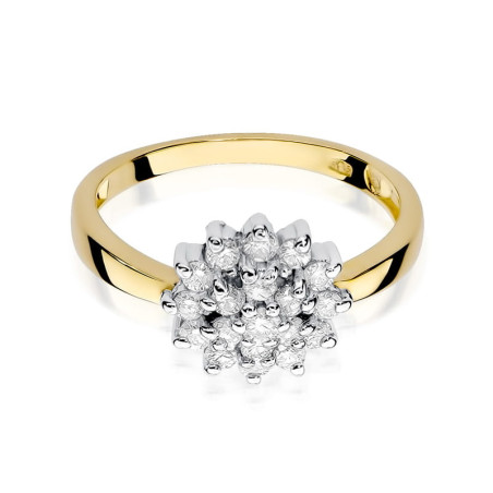 "Pierścionek W004 z diamentami żółte złoto - elegancki dodatek o