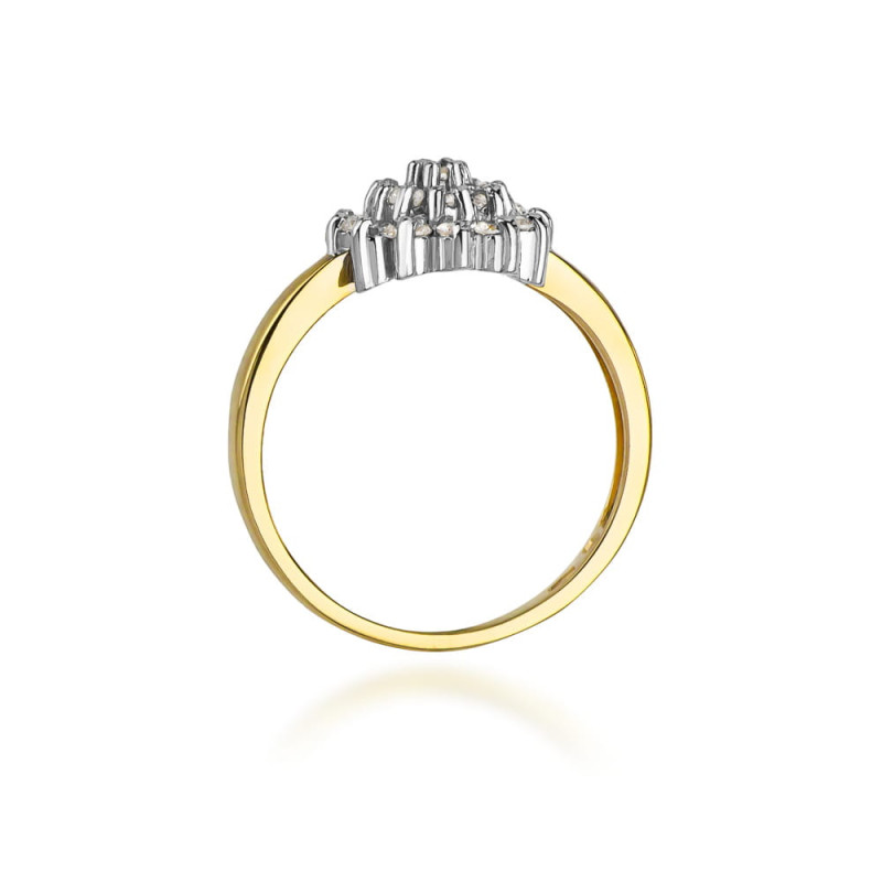 "Pierścionek W004 z diamentami żółte złoto - elegancki dodatek o