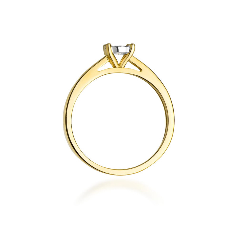 "Pierścionek W007 z diamentem 0,08ct w żółtym złocie - Daimana.p