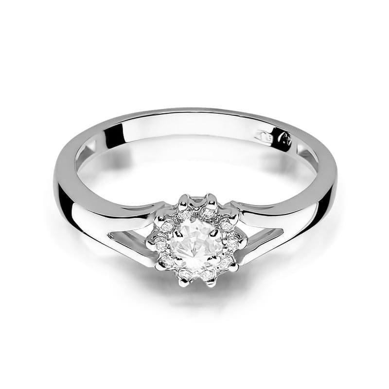Pierścionek W185 Diament 0,10ct białe złoto