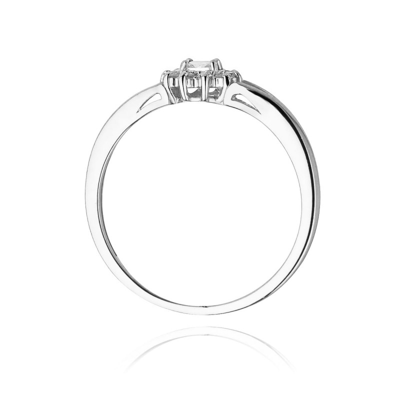 Pierścionek W185 Diament 0,10ct białe złoto