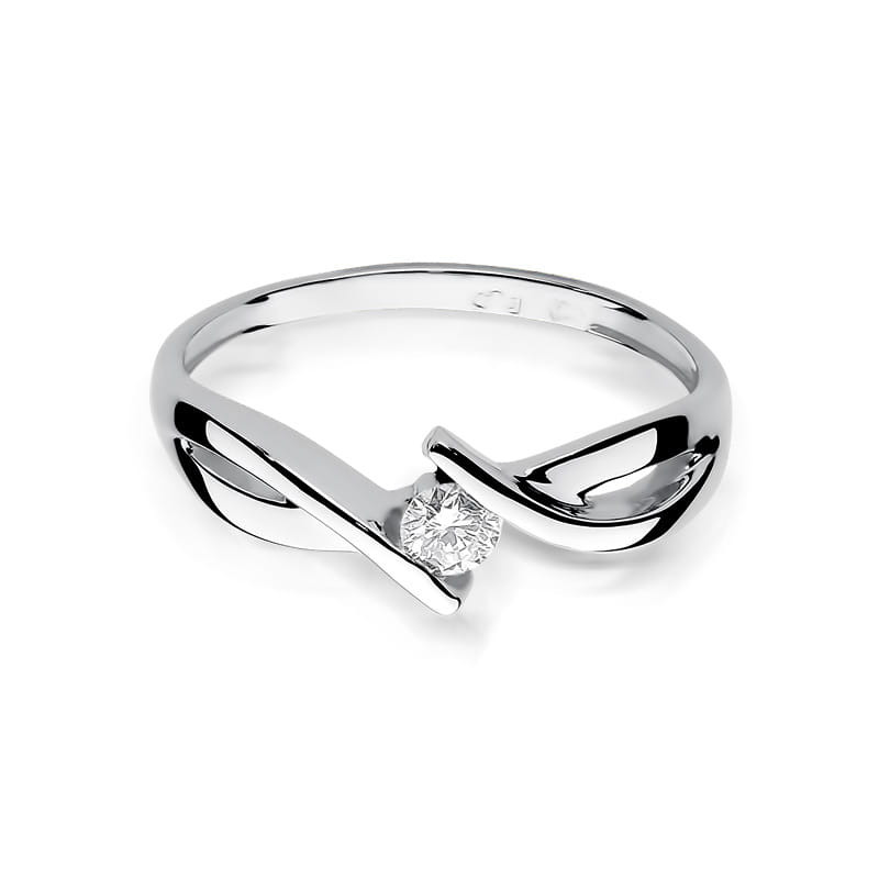 Pierścionek W191B Diament 0,08ct białe złoto