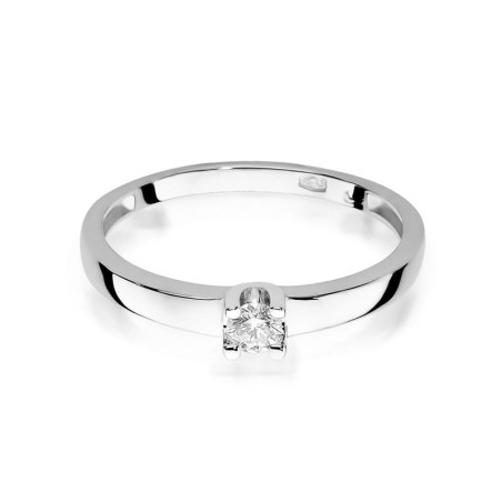 Pierścionek W225 Diament 0,12ct białe złoto