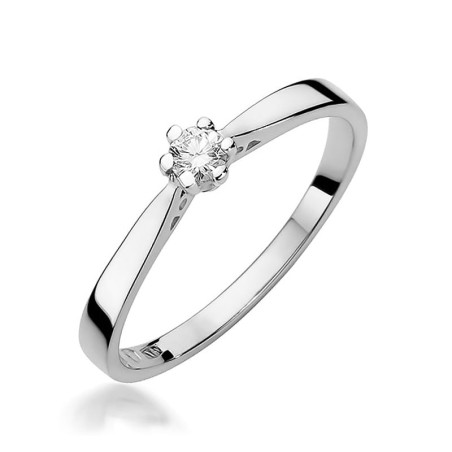 Pierścionek W229 Diament 0,12ct białe złoto