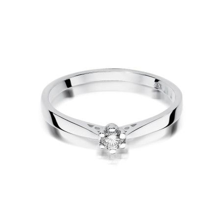 Pierścionek W229 Diament 0,12ct białe złoto