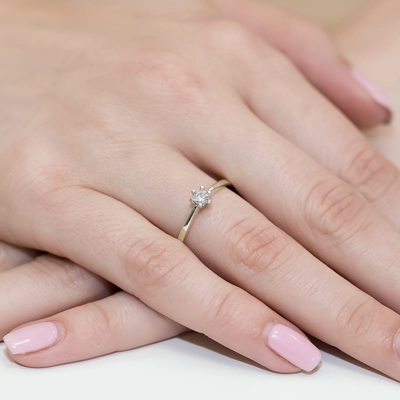Pierścionek W256 Diament 0,20ct białe złoto