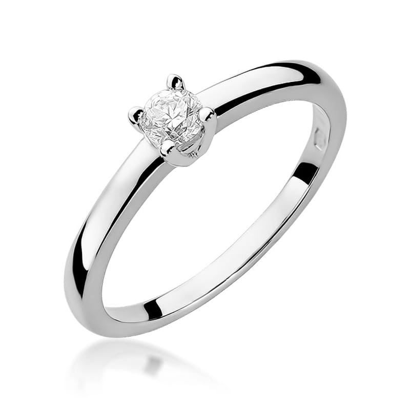 Pierścionek W292 Diament 0,15ct białe złoto