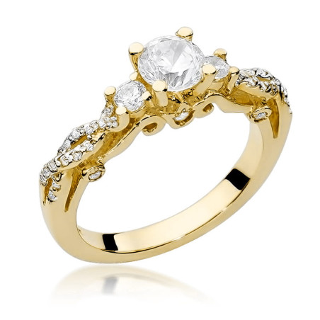 "Pierścionek W023 Diament 0,50ct Żółte Złoto | Daimana.pl - Najw