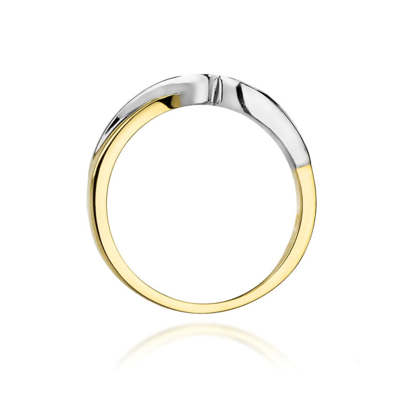 "Pierścionek W027 z diamentem 0,05ct w żółtym złocie - Daimana.p
