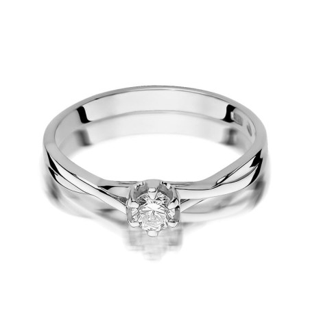 Pierścionek W340B Diament 0,20ct białe złoto