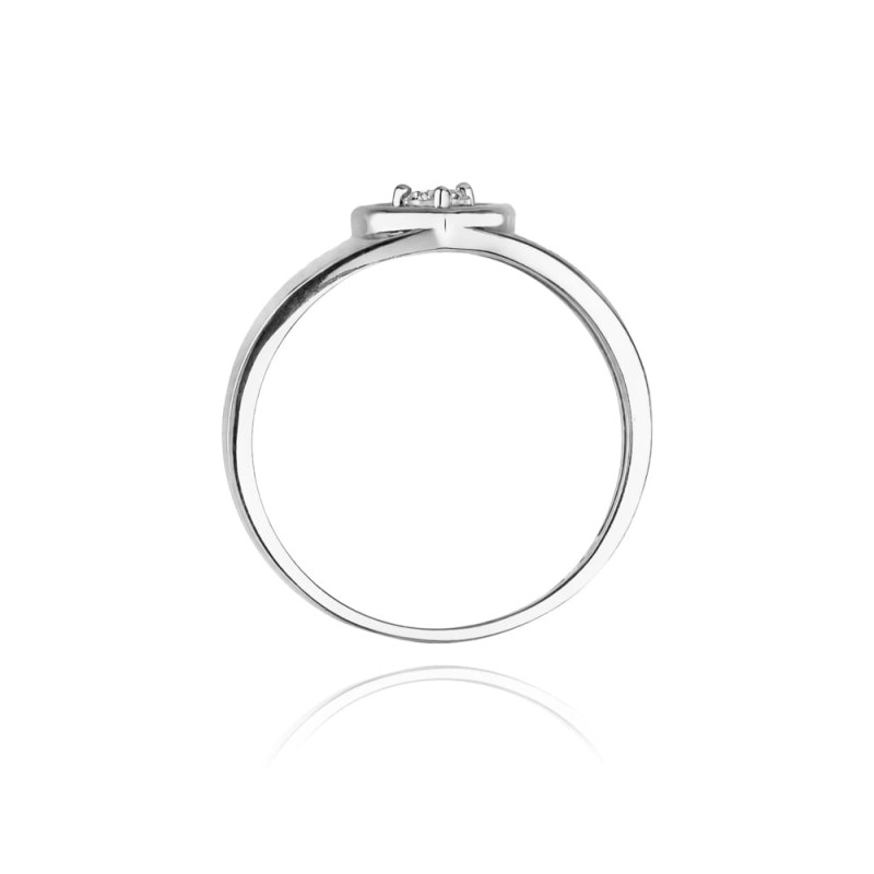 Pierścionek z białego złota z diamentem w sercu 0.10ct – Daimana