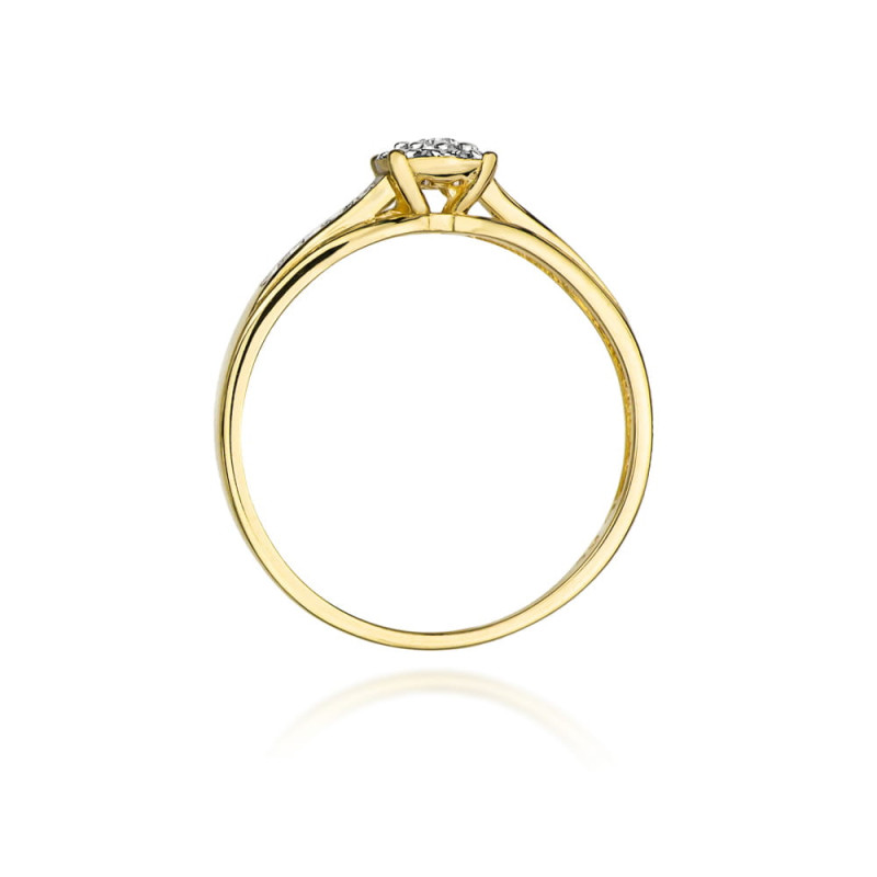 "Pierścionek W034 z diamentem 0,04ct w żółtym złocie - Daimana.p