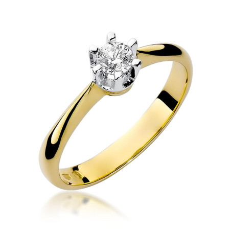"Pierścionek W036 Diament 0,23ct - Żółte Złoto | Daimana.pl"