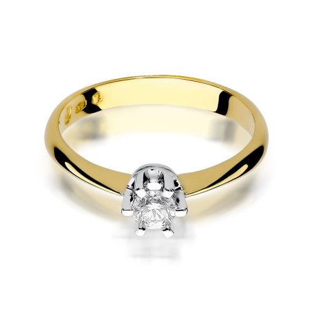 "Pierścionek W036 Diament 0,23ct - Żółte Złoto | Daimana.pl"