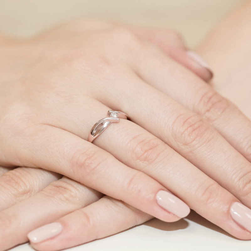 Pierścionek W191B Diament 0,08ct różowe złoto