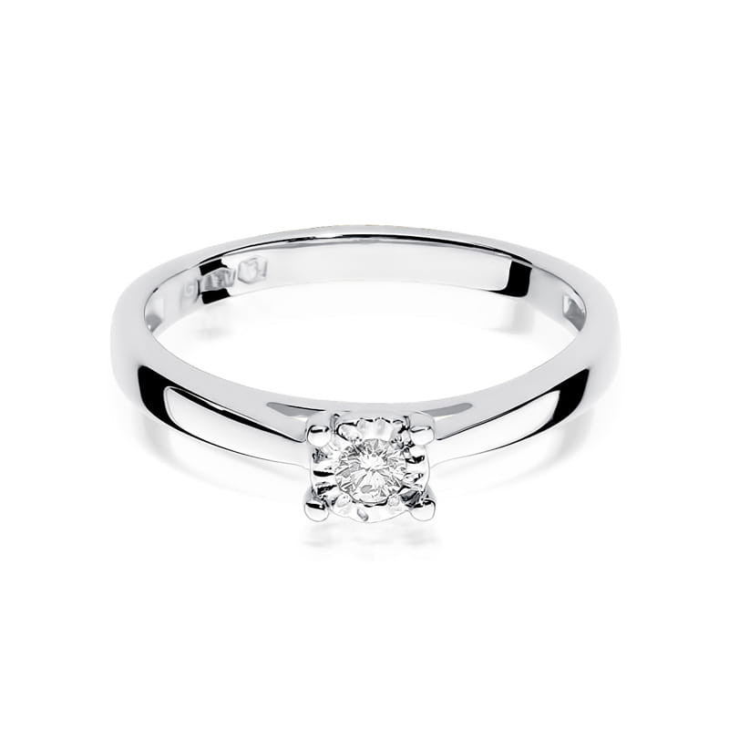 Pierścionek W007 Diament 0,08ct białe złoto