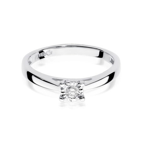 Pierścionek W007 Diament 0,08ct białe złoto
