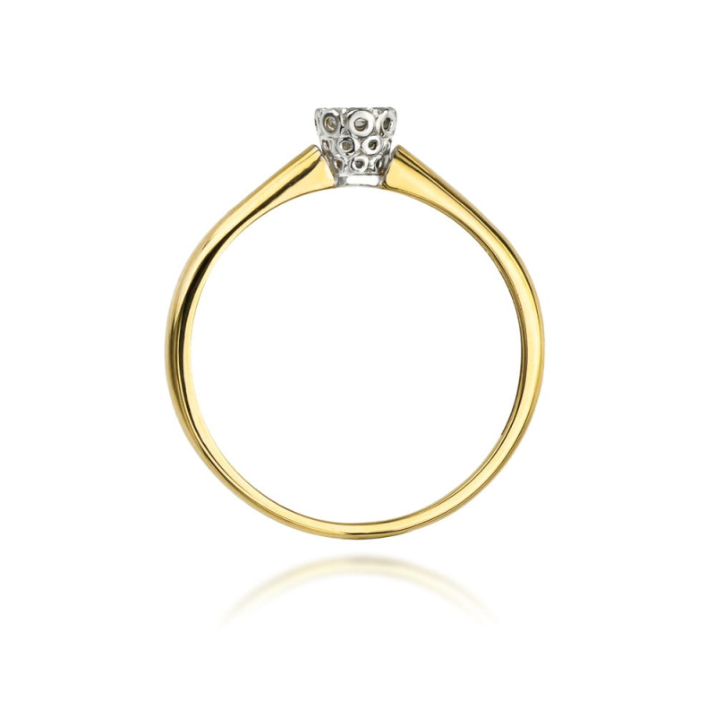 "Pierścionek W042 Diament 0,13ct żółte złoto - Daimana.pl | Najw