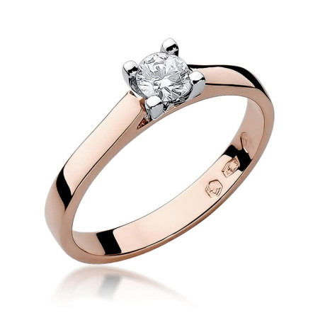 Pierścionek W221B Diament 0,20ct różowe złoto