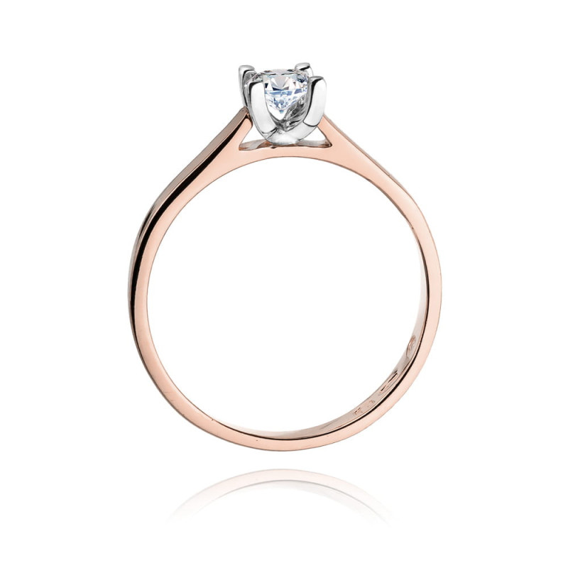 Pierścionek W221B Diament 0,20ct różowe złoto