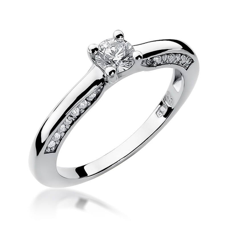 Pierścionek W009 Diament 0,30ct białe złoto