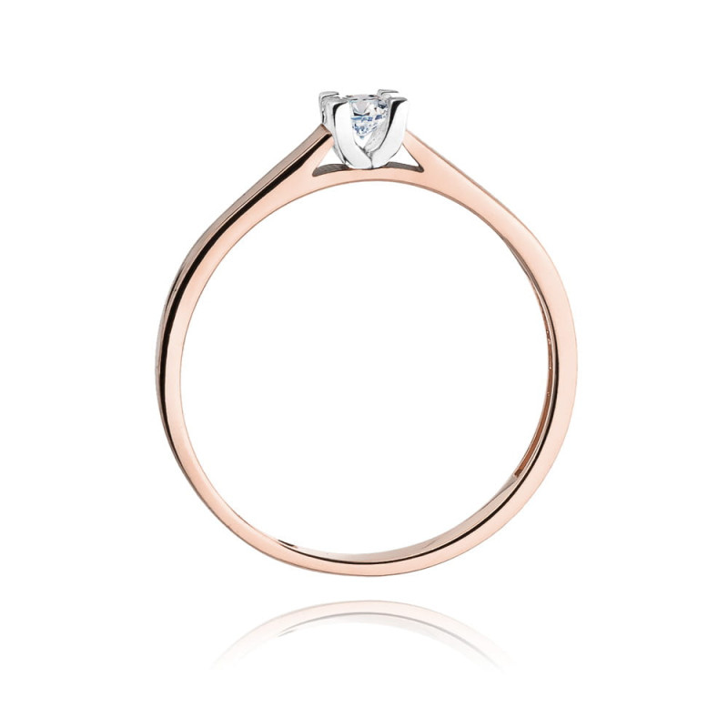 Pierścionek W221 Diament 0,12ct różowe złoto