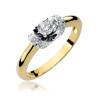 "Pierścionek W043 Diament 0,24ct - elegancki pierścień z żółteg