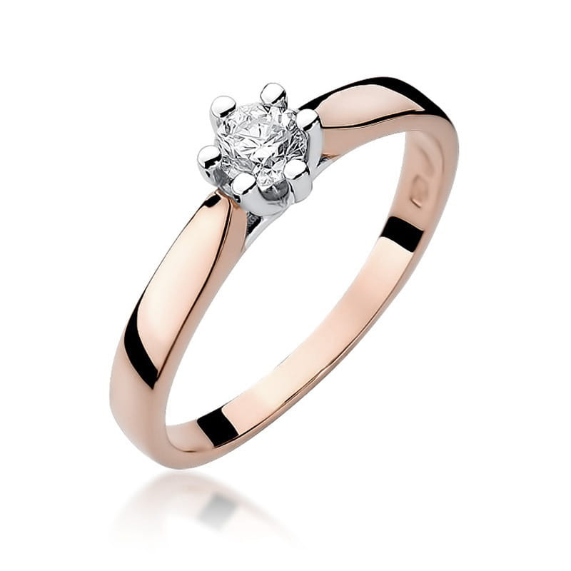 Pierścionek W222B Diament 0,20ct różowe złoto