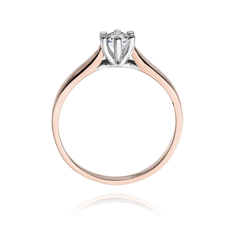 Pierścionek W222B Diament 0,20ct różowe złoto