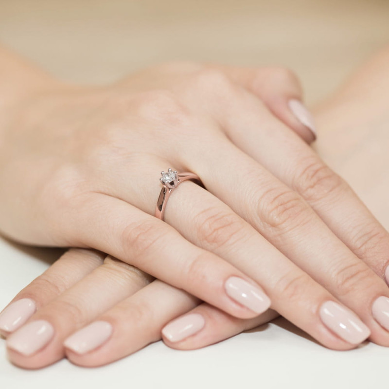 Pierścionek W222B Diament 0,20ct różowe złoto