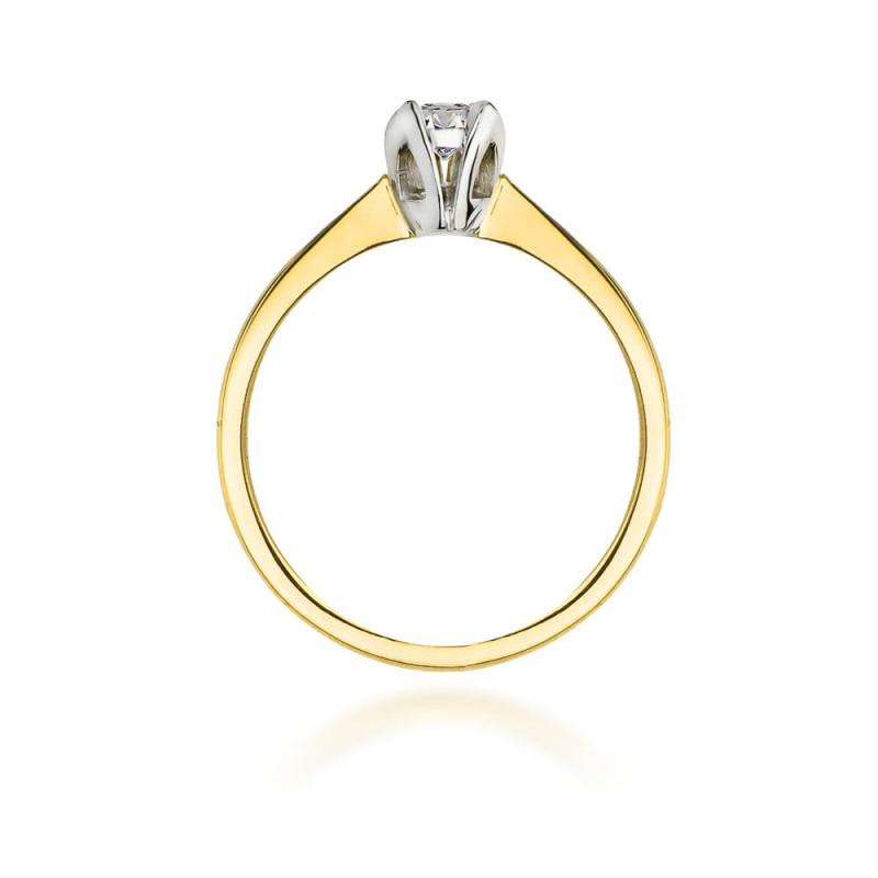 "Pierścionek W047 z diamentem 0,10ct w żółtym złocie - Daimana.p