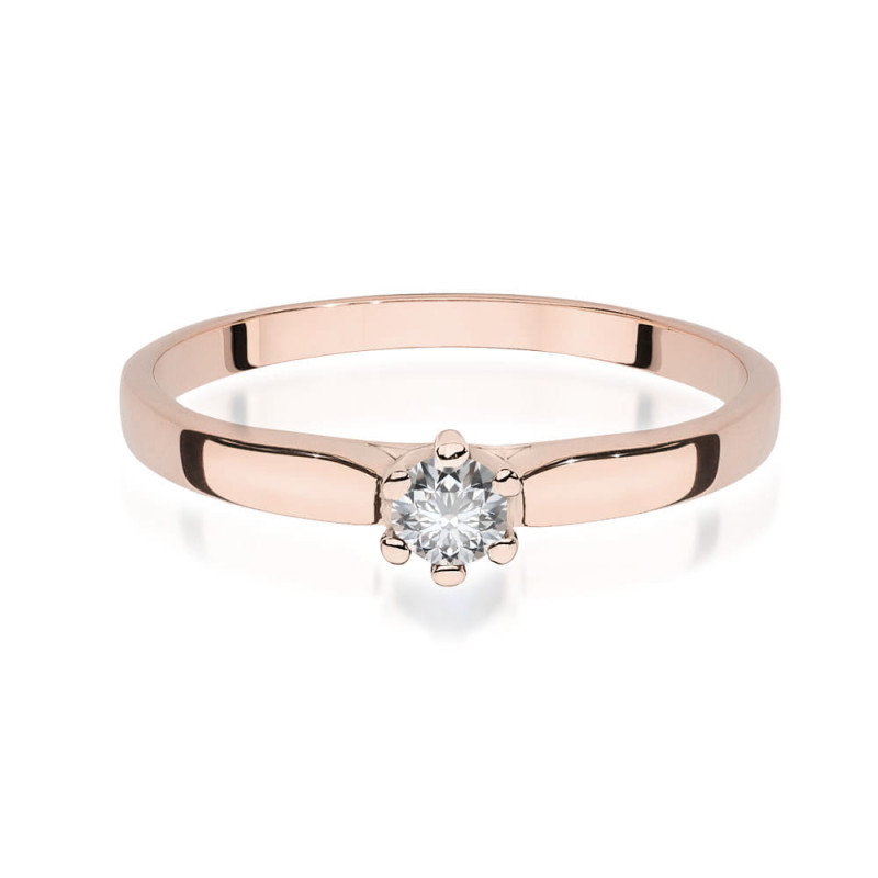 Pierścionek W222 Diament 0,15ct różowe złoto