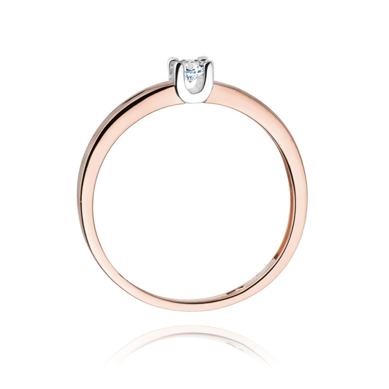 Pierścionek W225 Diament 0,12ct różowe złoto