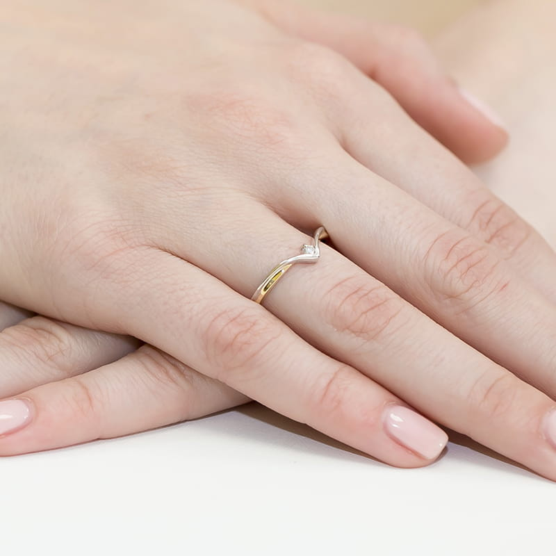"Pierścionek W051 Diament 0,04ct żółte złoto - najwyższa jakoś