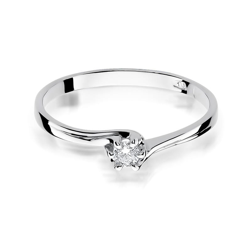 Pierścionek W021 Diament 0,10ct białe złoto