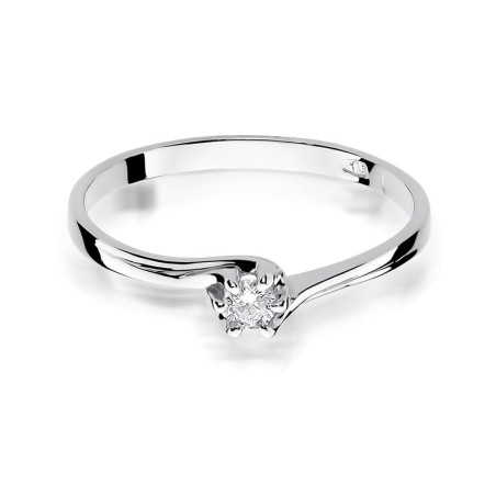 Pierścionek W021 Diament 0,10ct białe złoto