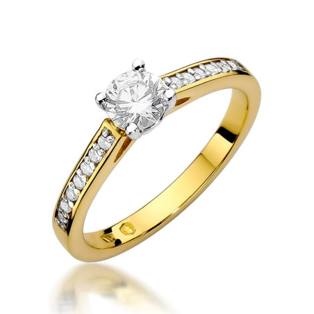 "Pierścionek W052 z diamentem 0,50ct w żółtym złocie - Daimana.p