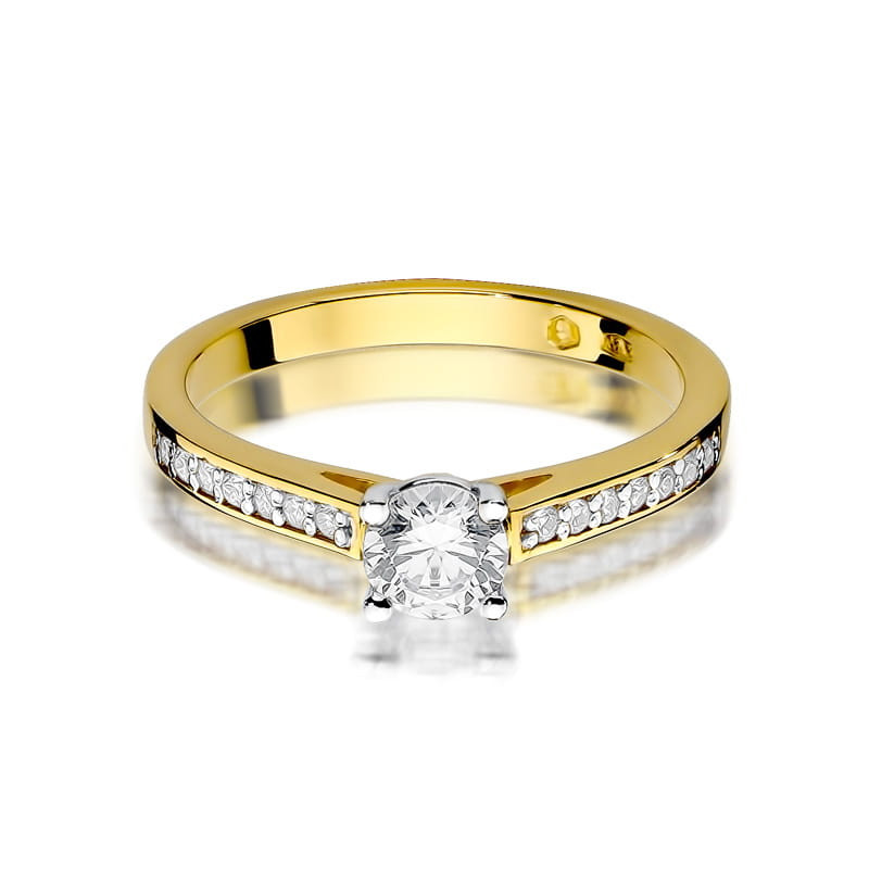 "Pierścionek W052 z diamentem 0,50ct w żółtym złocie - Daimana.p