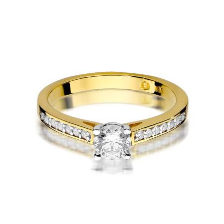 "Pierścionek W052 z diamentem 0,50ct w żółtym złocie - Daimana.p