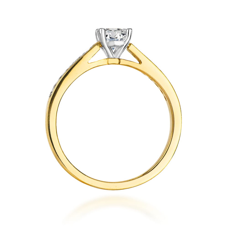 "Pierścionek W052 z diamentem 0,50ct w żółtym złocie - Daimana.p