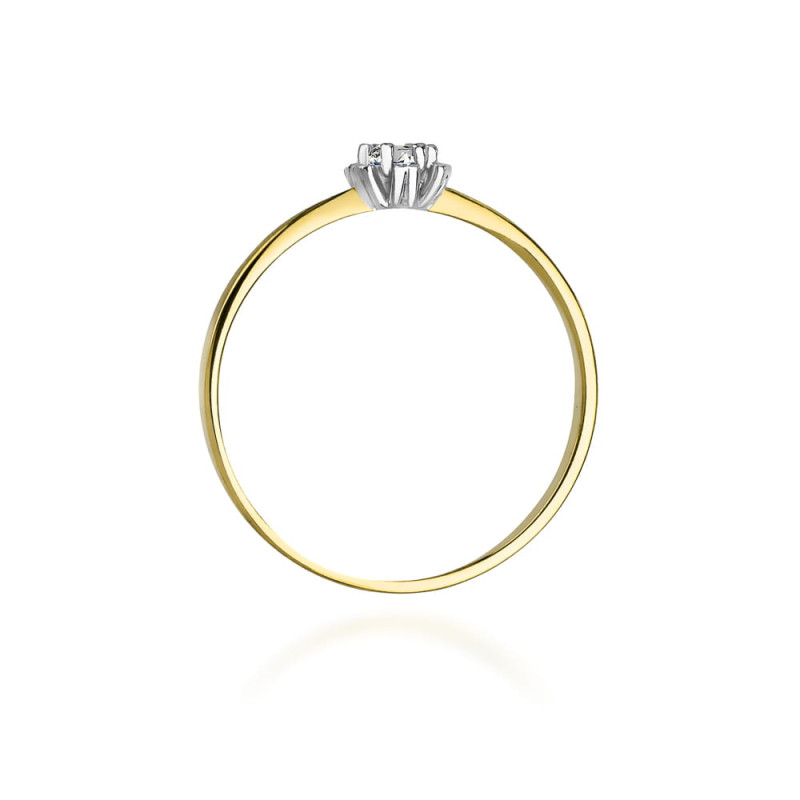 "Pierścionek W053 z diamentem 0,10ct w żółtym złocie - Daimana.p