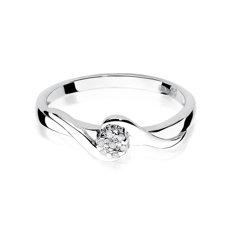 Pierścionek W022 Diament 0,04ct białe złoto