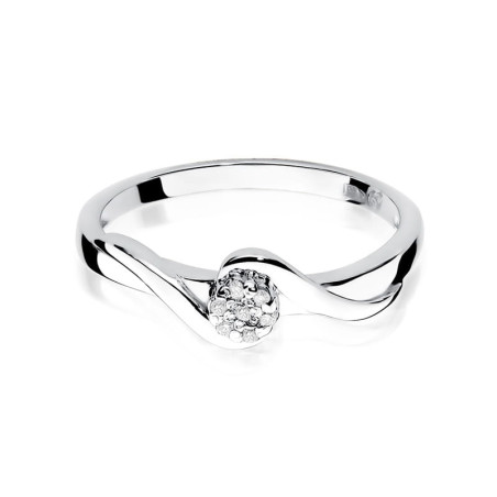 Pierścionek W022 Diament 0,04ct białe złoto