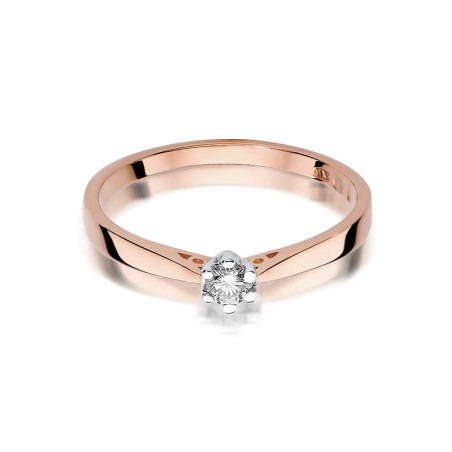 Pierścionek W229 Diament 0,12ct różowe złoto