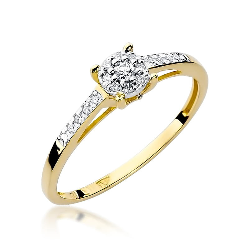 "Pierścionek W055 Diament 0,04ct Żółte Złoto - Daimana.pl | Najw