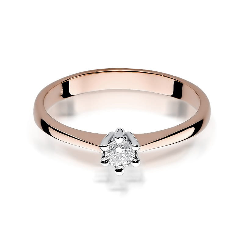 Pierścionek W256 Diament 0,20ct różowe złoto